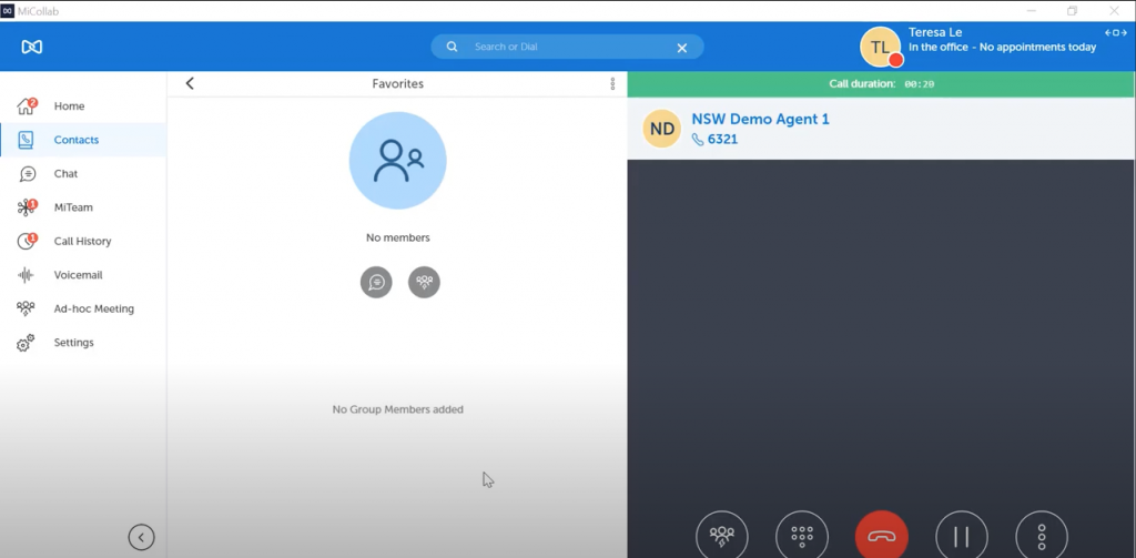 Previous Mitel web app for desk phone and messaging